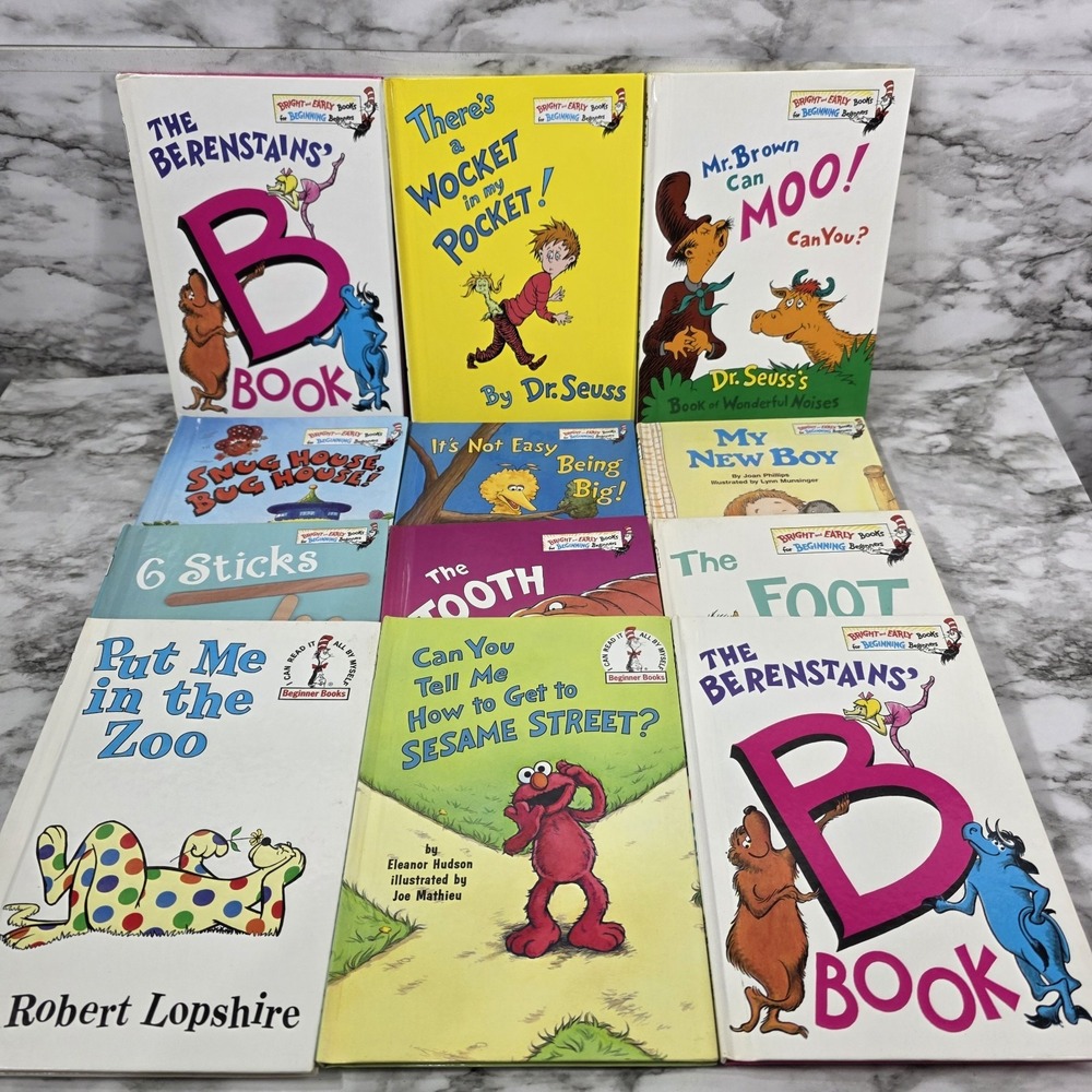Lot Of 12 Dr. Seuss & Others Beginner Bright and Early Books Cat In The Hat READ